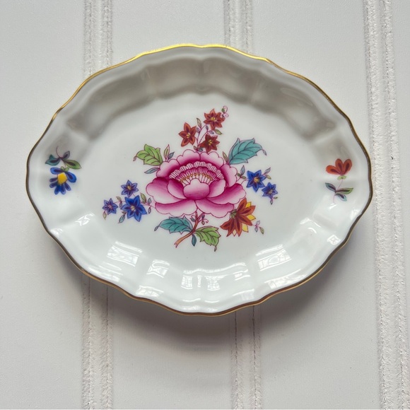 Herend Guild Porcelain Floral Pin Tray or Trinket Dish (2006) - Picture 1 of 6
